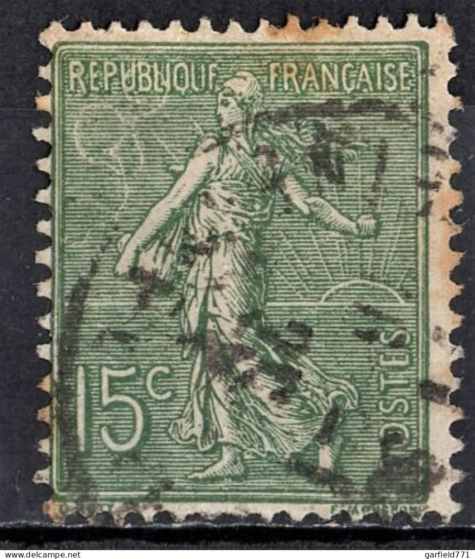 Variété Ballon ! FRANCE Semeuse 15c Vert-gris N° 130 - 1903 - Côte ! - Usados