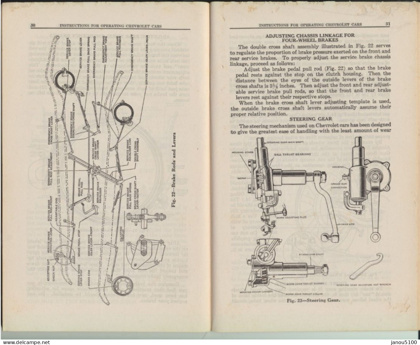 VIEUX PAPIERS PLANCHES & PLANS TECHNIQUES INSTRUCTIONS OF CHEVROLET MOTOR CARS   1928. - Andere Plannen