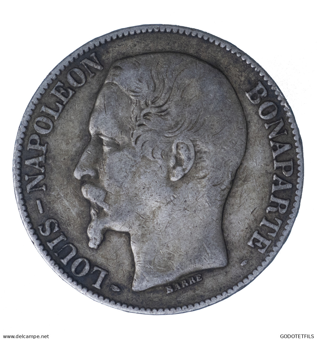 5 Francs Louis-Napoléon Bonaparte, Tête Nue 1852 Paris - 5 Francs