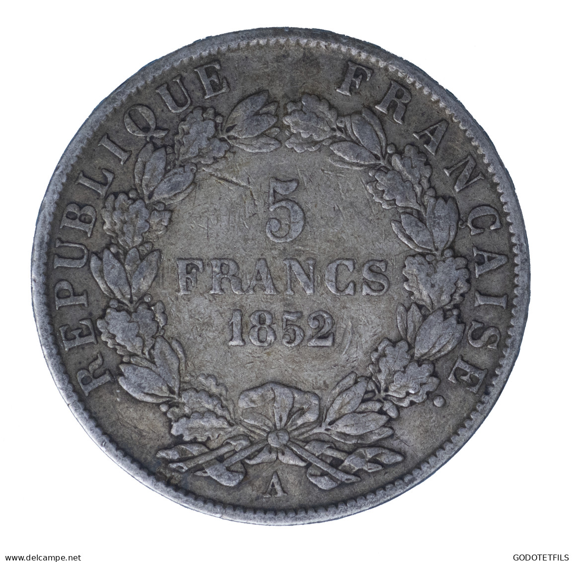 5 Francs Louis-Napoléon Bonaparte, Tête Nue 1852 Paris - 5 Francs