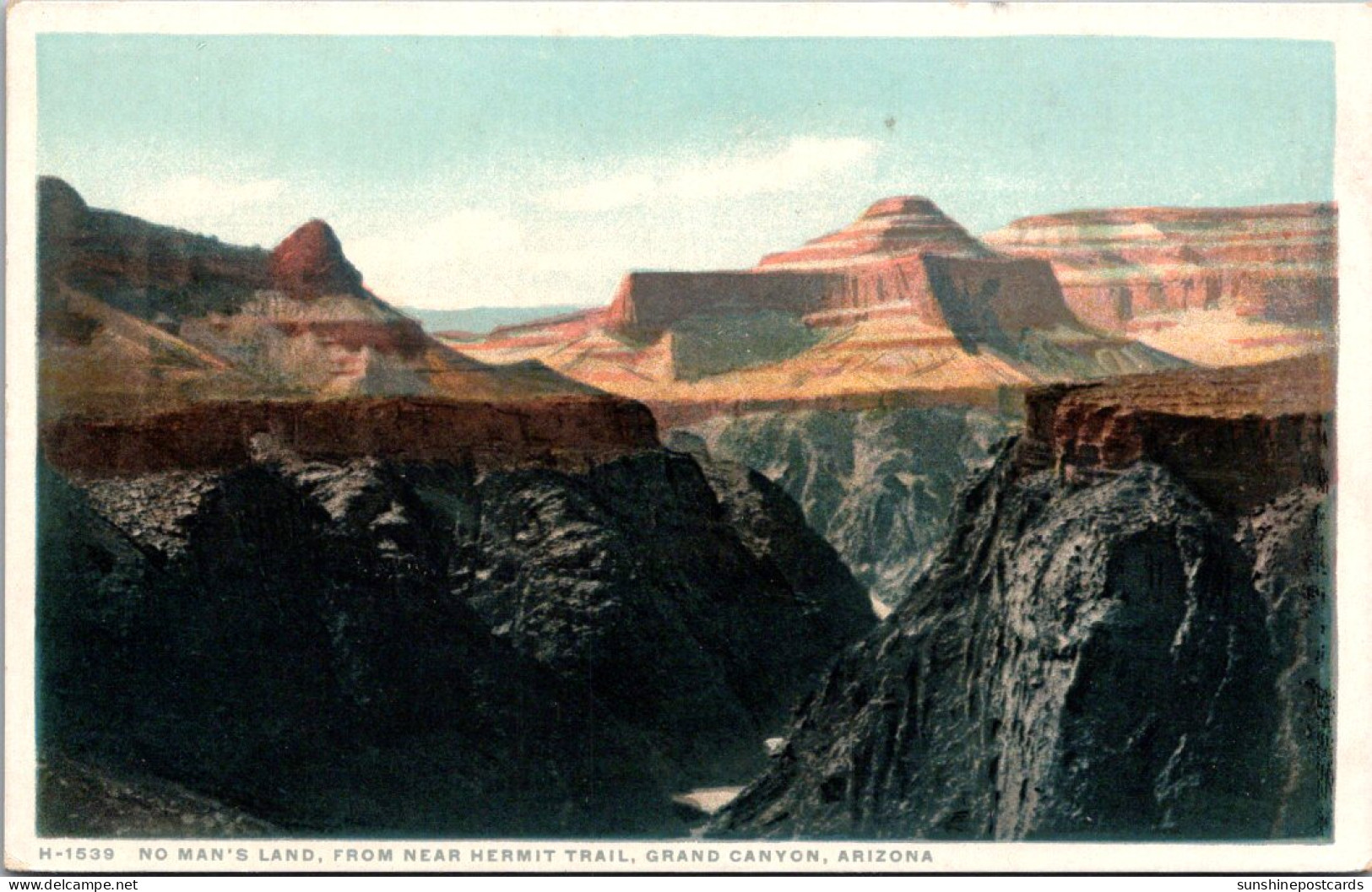 Arizona Grand Canyon National Park No Man's Land From Near Hermit Trail Fred Harvey Detroit Publishing - Grand Canyon