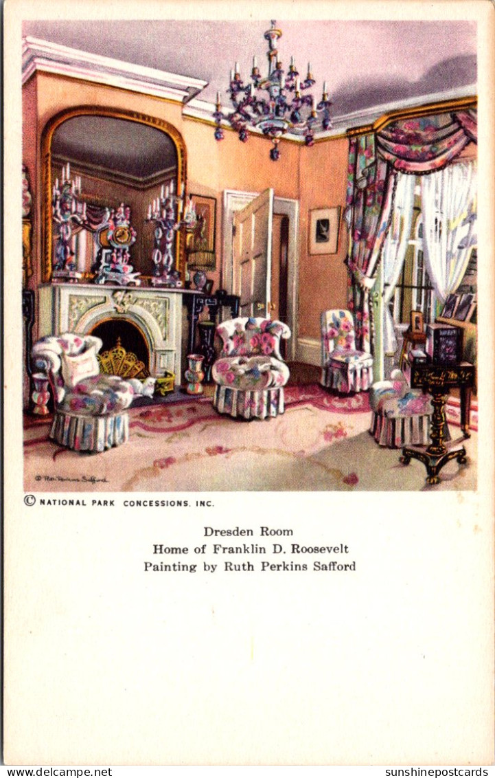 Home Of Franklin D Roosevelt Dresden Room Painting By Ruth Perkins Safford  - Presidents