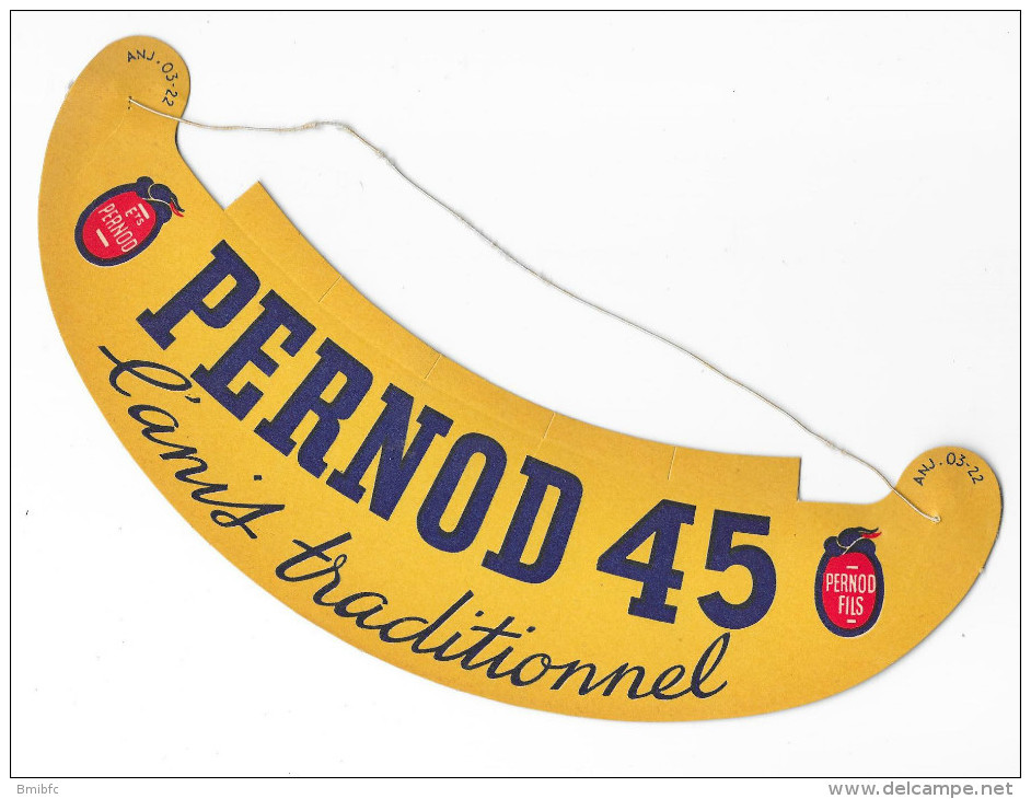 PARE-SOLEIL - Papier Publicitaire "PERNOD 45" Avec Son élastique -TB.Etat - Gorras