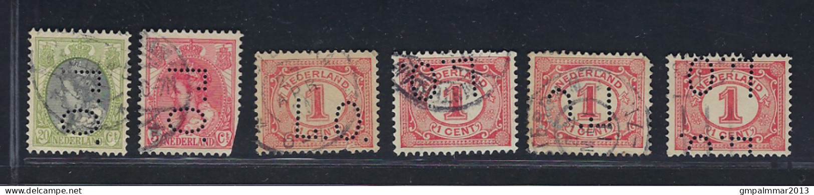 Perfore , Perfin , Lochung , Perfo " L.O. " Op  6 Postzegels ; Details En Staat Zie 2 Scans ! LOT 357 - Perfins