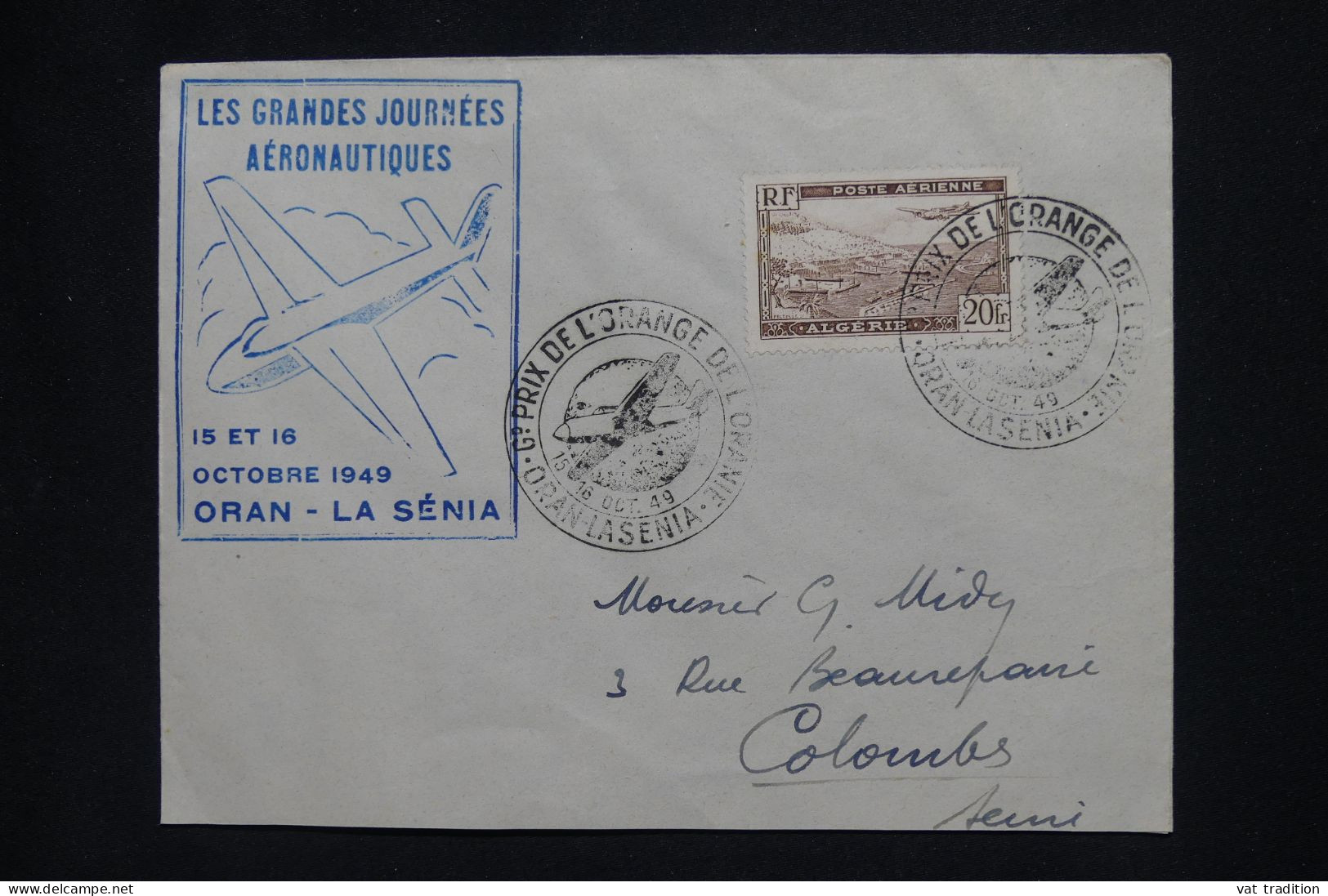 ALGERIE Française - Lettre Par Avion - Oran La Senia - 1949 - A 519 - Airmail