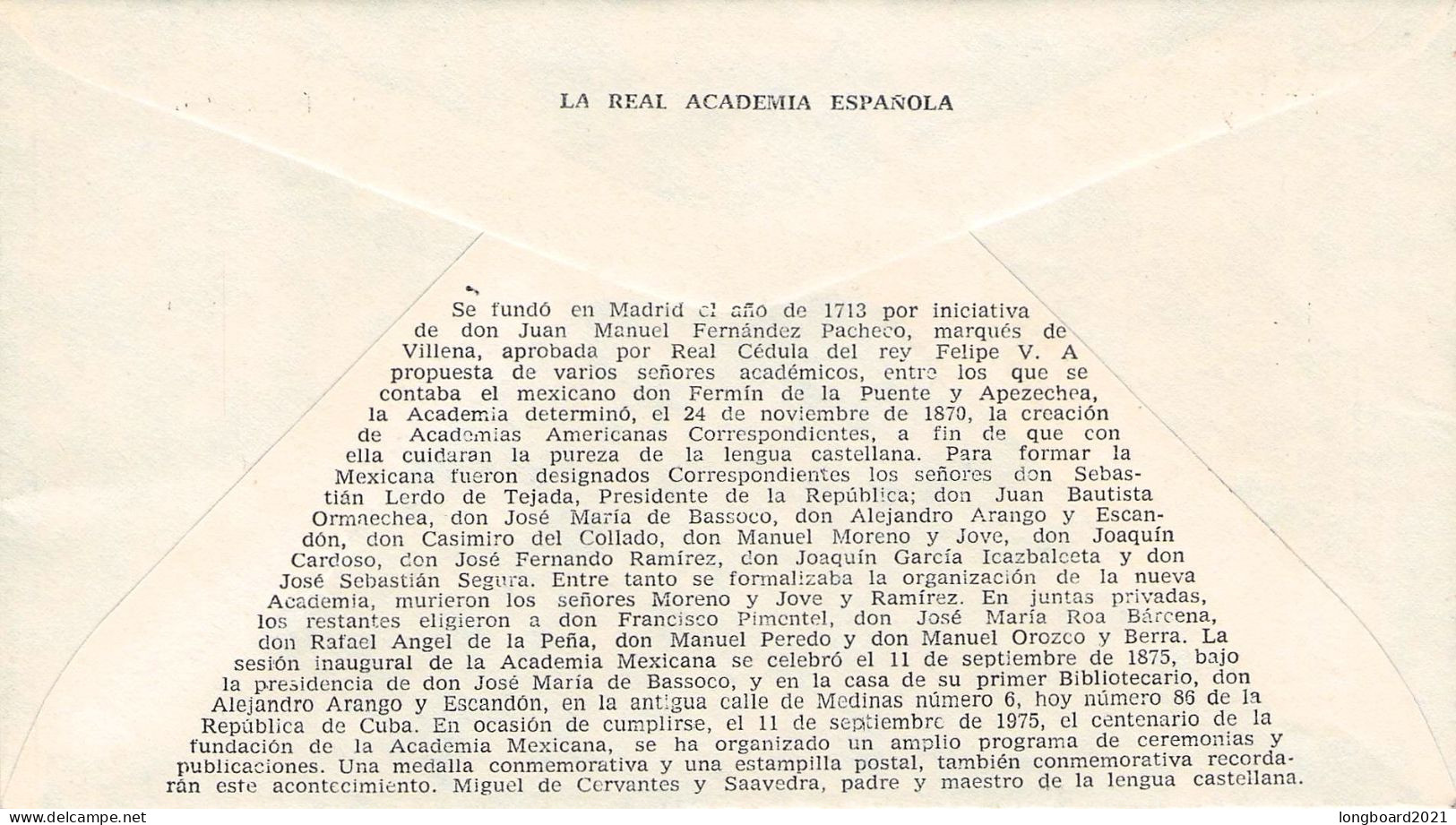 MEXICO - FDC 1975 ACADEMIA MEXICANA / *167 - México