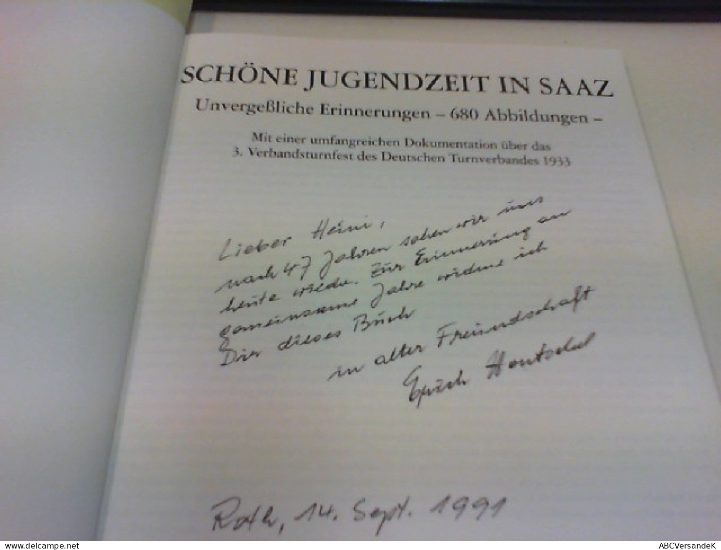 Schöne Jugendzeit In Saaz : Unvergessliche Erinnerungen - Autographed