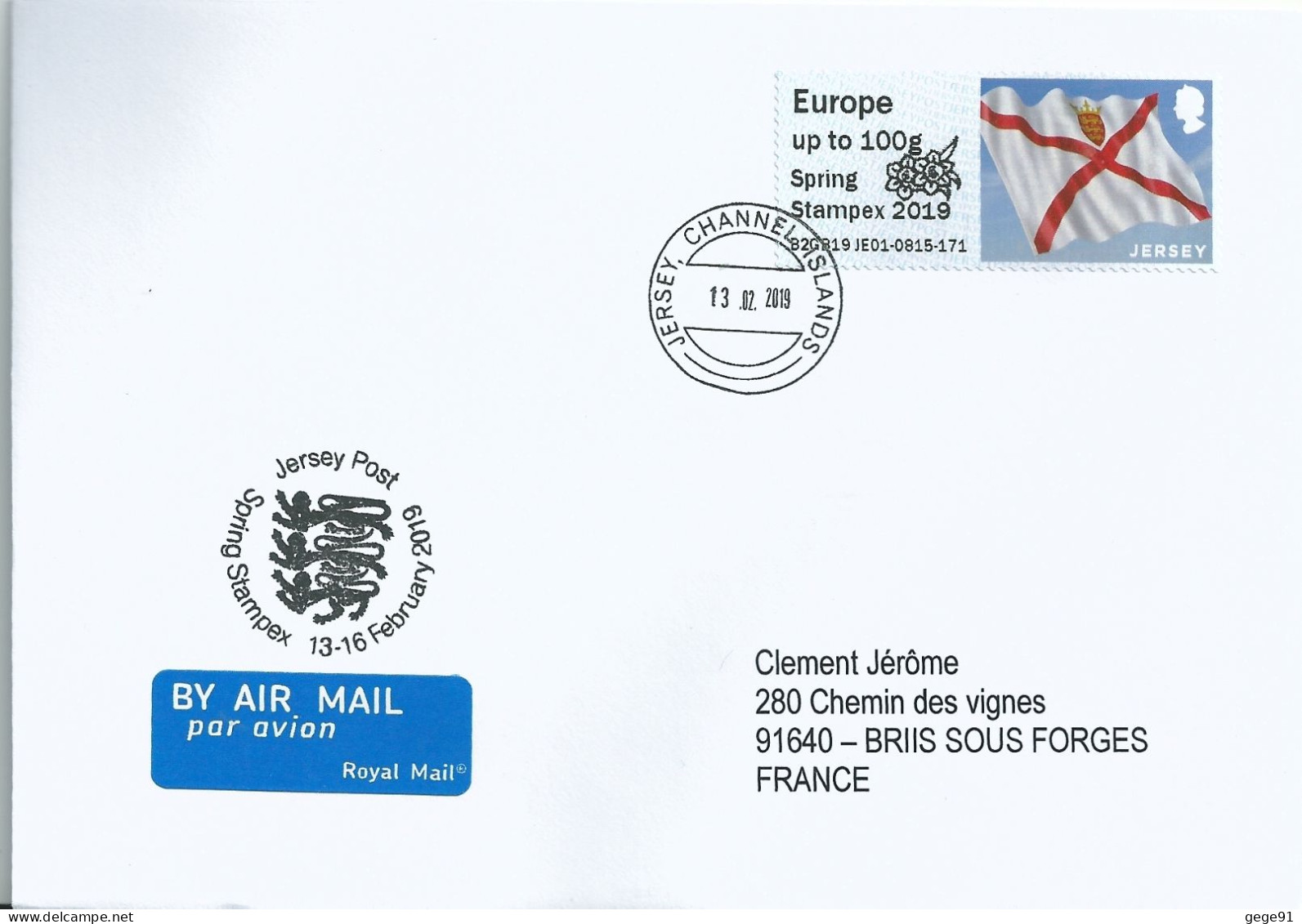 Vignette De D'affranchissement IAR - ATM - Drapeau De Jersey - Spring Stampex - Fleurs - Enveloppes