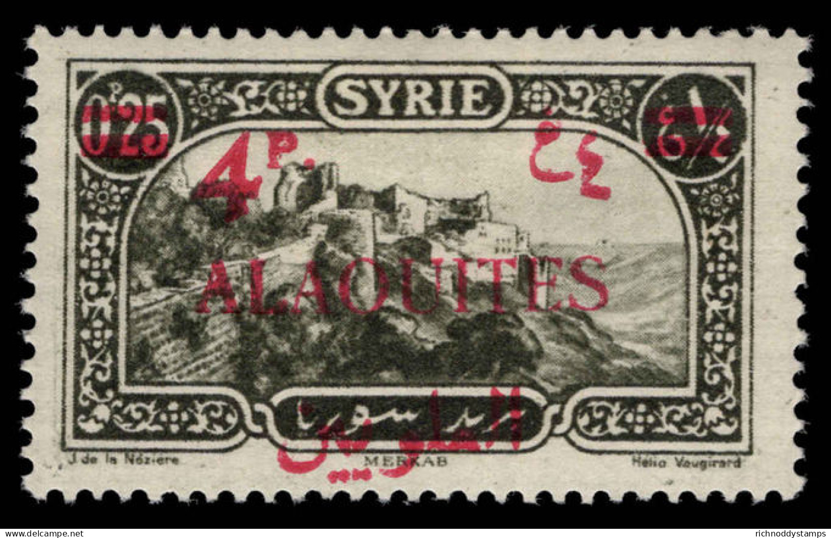 Alaouites 1926 (Sept) 4p On 0p.25 Type II Fine Lightly Mounted Mint. - Unused Stamps