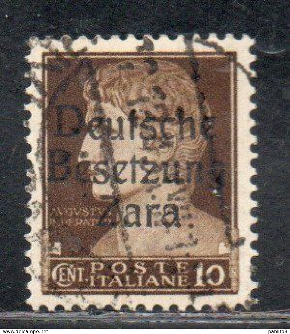 ZARA OCCUPAZIONE TEDESCA GERMAN OCCUPATION 1943 SOPRASTAMPATO D'ITALIA ITALY OVERPRINTED CENT. 10c USATO USED OBLITERE' - Occup. Tedesca: Zara