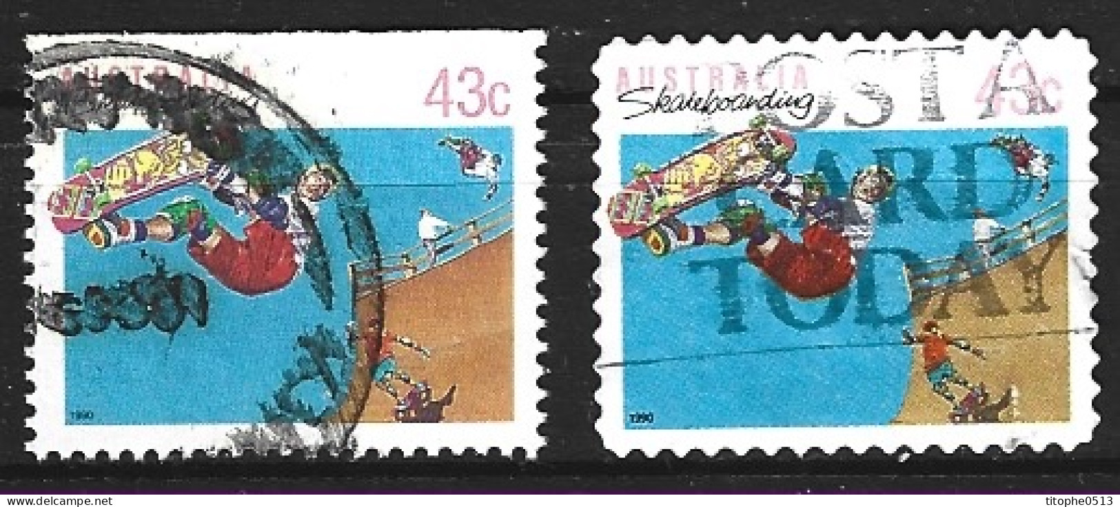AUSTRALIE. N°1181a + N°1190 Oblitérés De 1990. Skateboard. - Skateboard