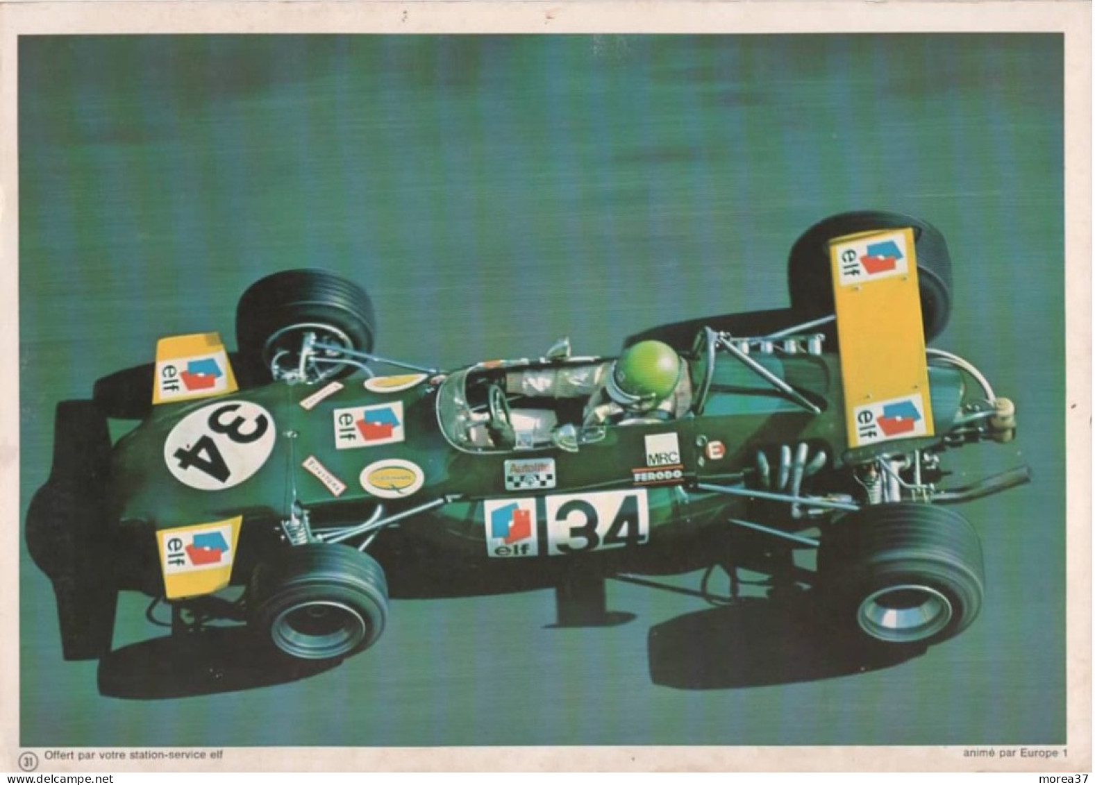 Fiche Technique De BRABHAM F2 Type BT 30/2  Offert Par Station Service ELF  N°31 - Car Racing - F1