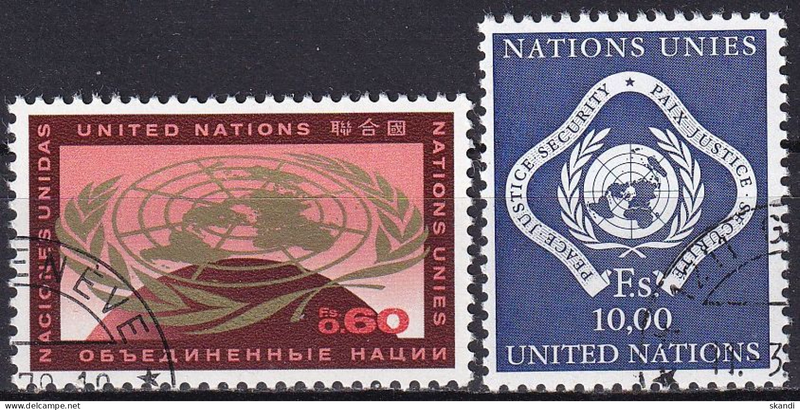 UNO GENF 1970 Mi-Nr. 9/10 O Used - Aus Abo - Used Stamps