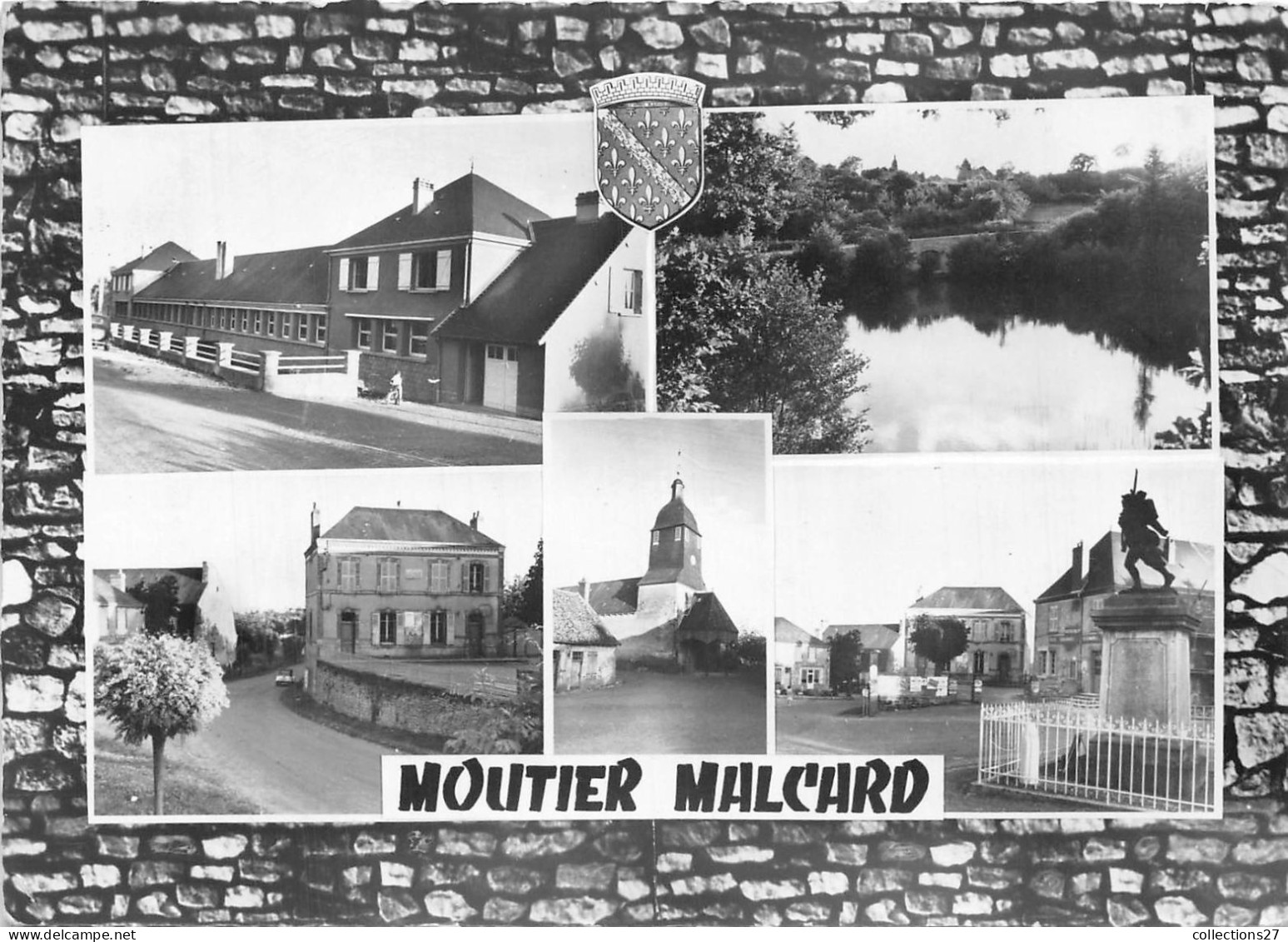 23-MOUTIER-MAL CAR-MULTIVUES -  LE GROUPE SCOLAIRE L'ETANG LA MAIRIE , LA PLACE L'EGLISE - Autres & Non Classés