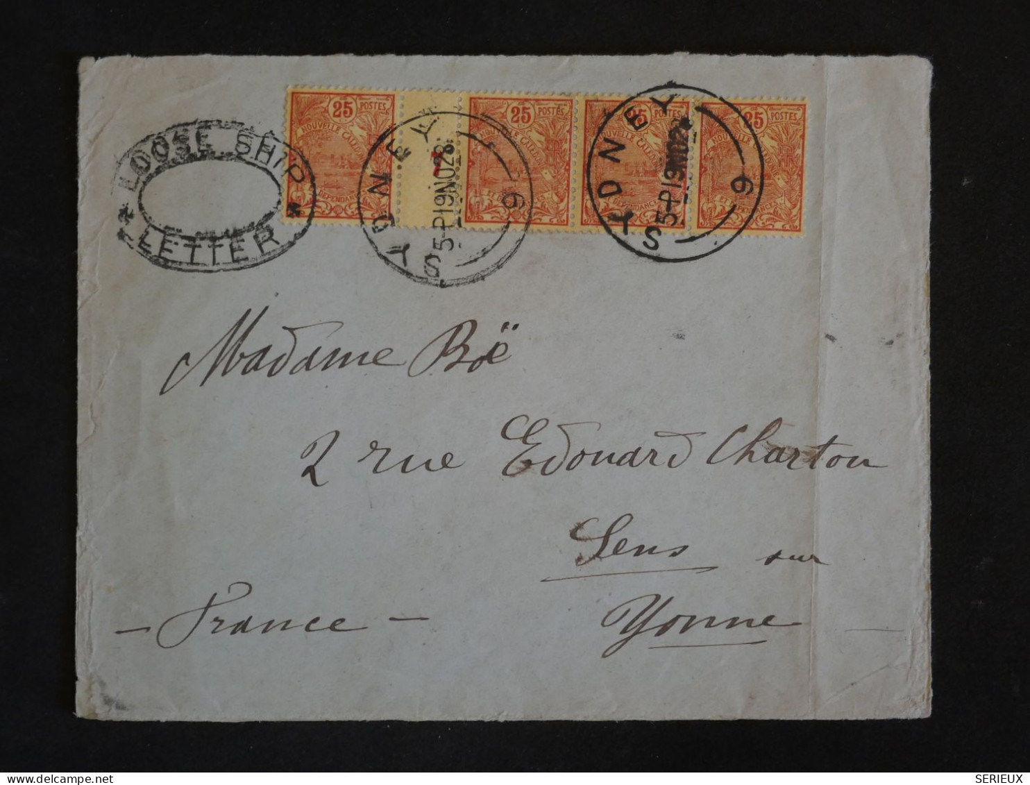 BU10 NOUVELLE CALEDONIE BELLE LETTRE  TRES RARE COURRIER PERDU SYDNEY 1928 MILLESIME + AFF. INTERESSANT+ - Briefe U. Dokumente