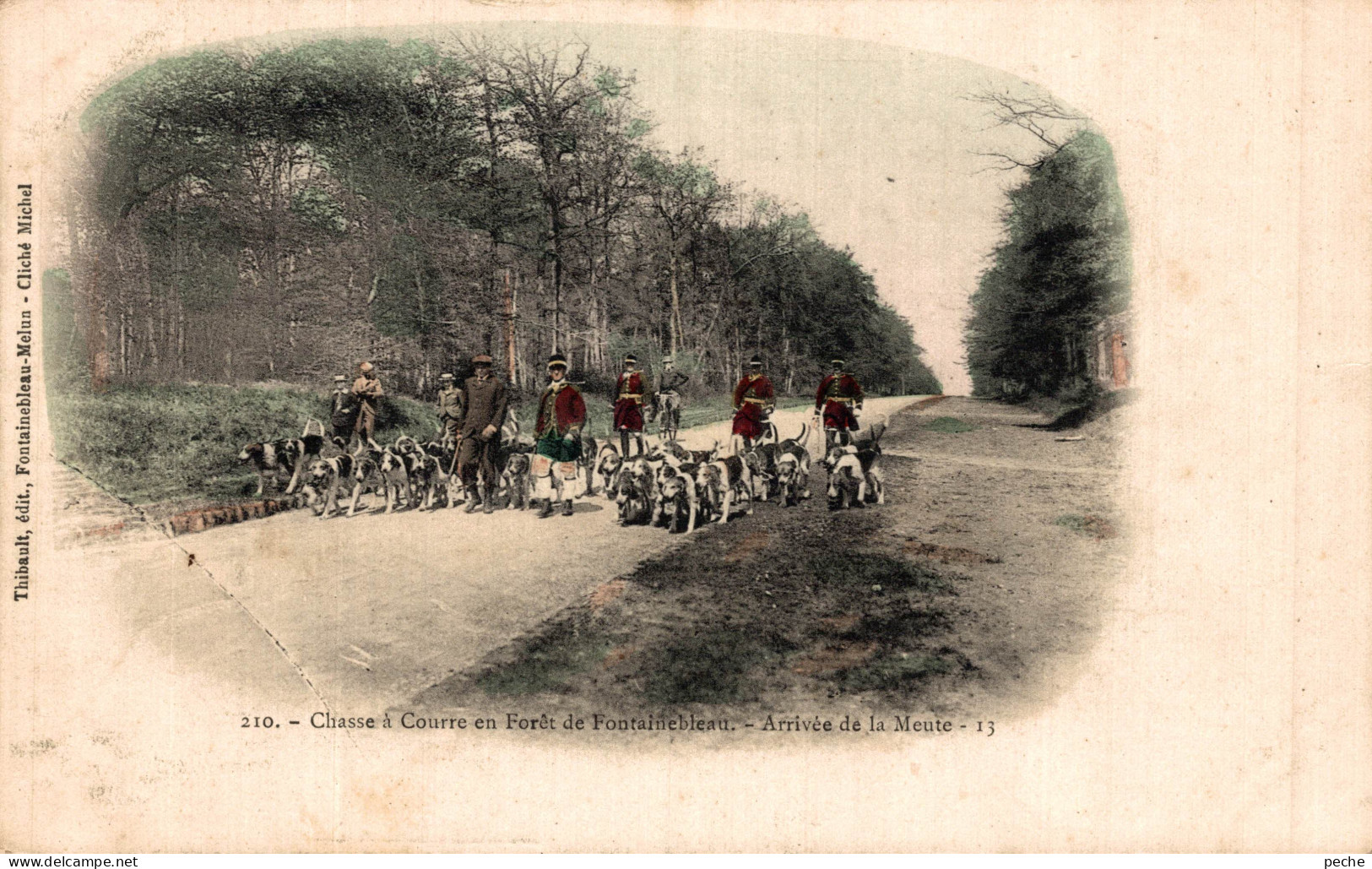 N°106069 -cpa Chasse à Courre En Forêt De Fontainebleau- Arrivée De La Meute- - Chasse