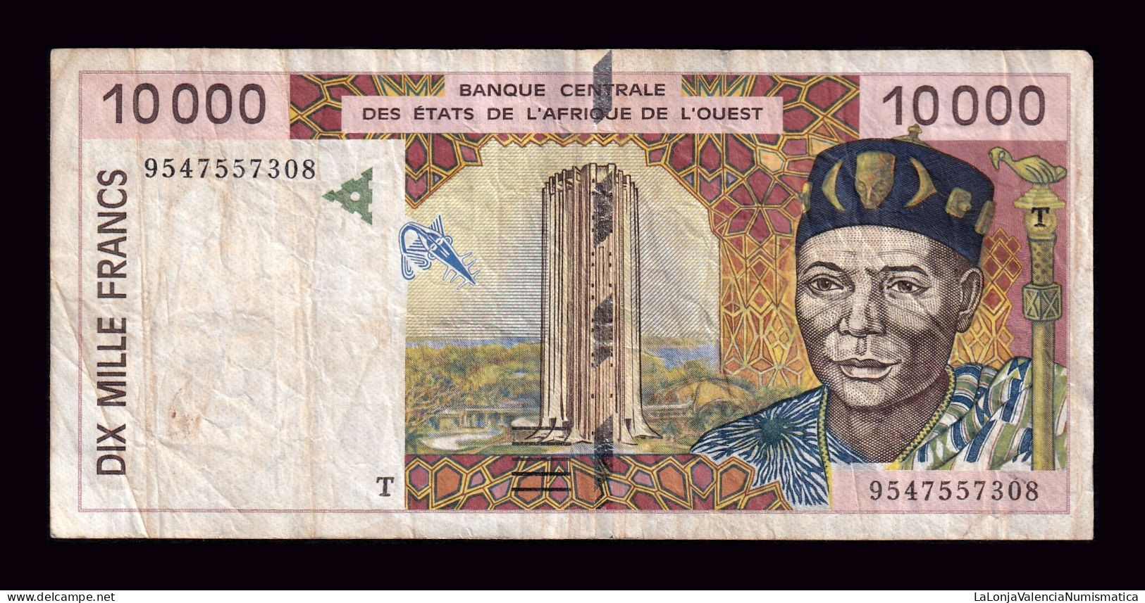 Togo St. West African 10000 Francs 1995 Pick 814Tc Bc F - Togo