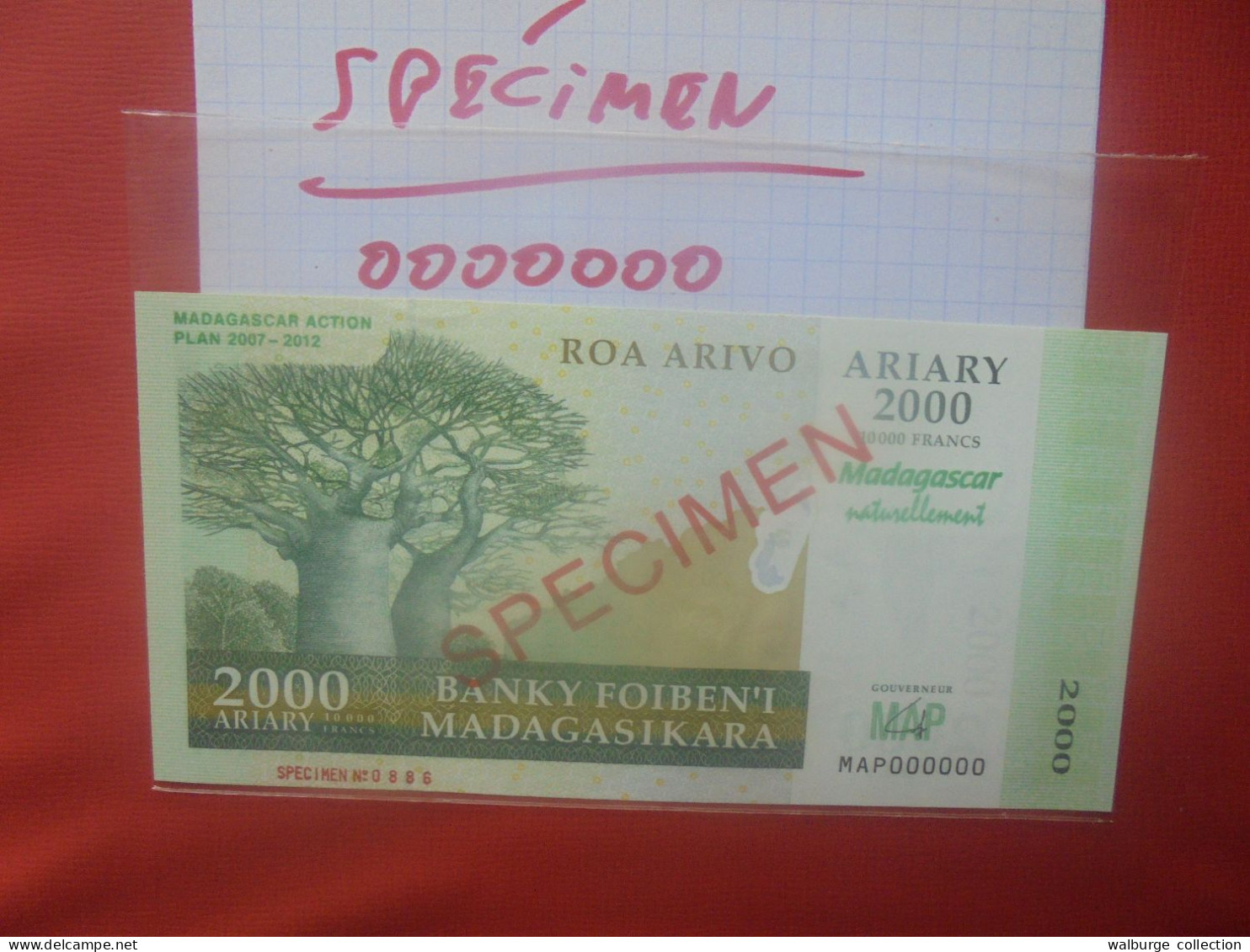 +++SPECIMEN+++MADAGASCAR 2000 ARIARY (2007) Neuf (B.29) - Madagascar