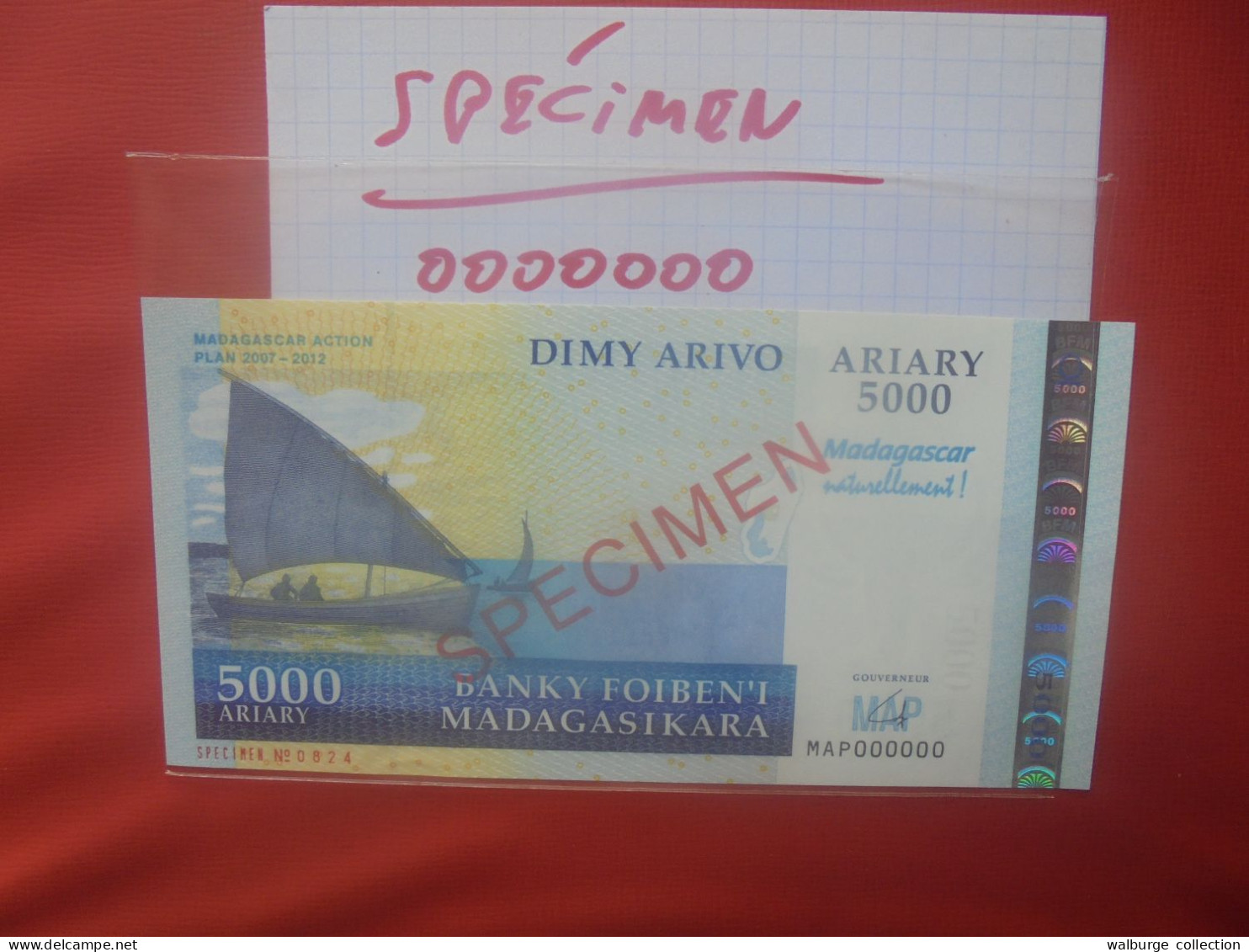 +++SPECIMEN+++MADAGASCAR 5000 ARIARY (2007) Neuf (B.29) - Madagascar