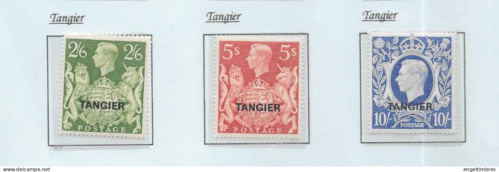 GB George Vl -   "ARMS"  TANGIER  -  High Values (3)    U/M  See Scans - Unused Stamps