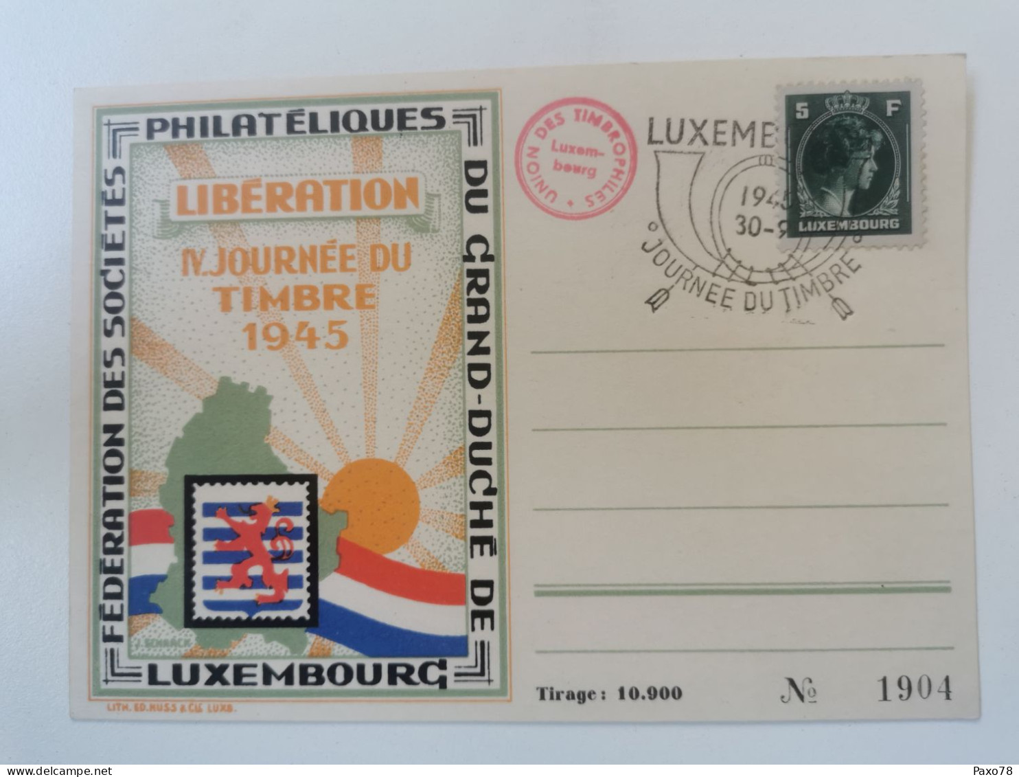 Libération, Journée Du Timbre 1945 - Commemoration Cards