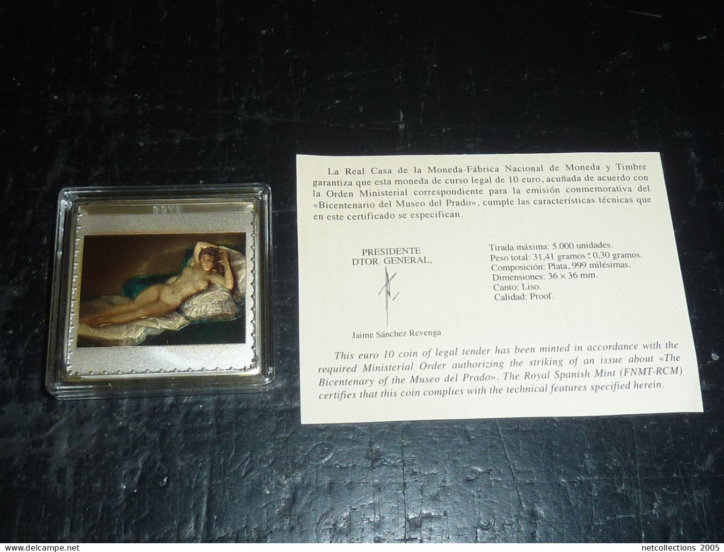 10 EURO DU BICENTENARIO DEL MUSEO DEL PRADO 1819-2019 + BOITE + CERTIFICAT 2019- BICENTENAIRE DU MUSEE " DEL PRADO "(06) -  Collections