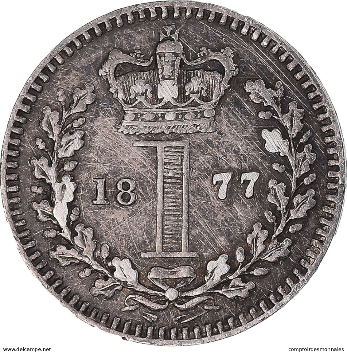 Monnaie, Grande-Bretagne, Victoria, Penny, 1877, Londres, TTB+, Argent, KM:727 - D. 1 Penny