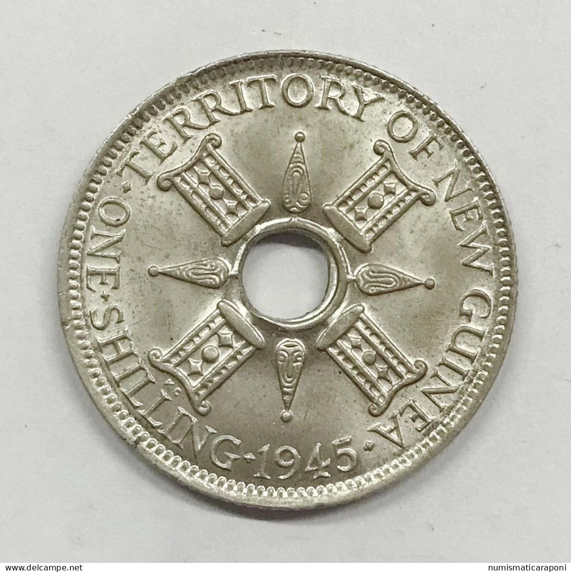 BRITISH NEW GUINEA SHILLING 1945 GEORGE VI SILVER KM#8 UNC E.858 - Guinée