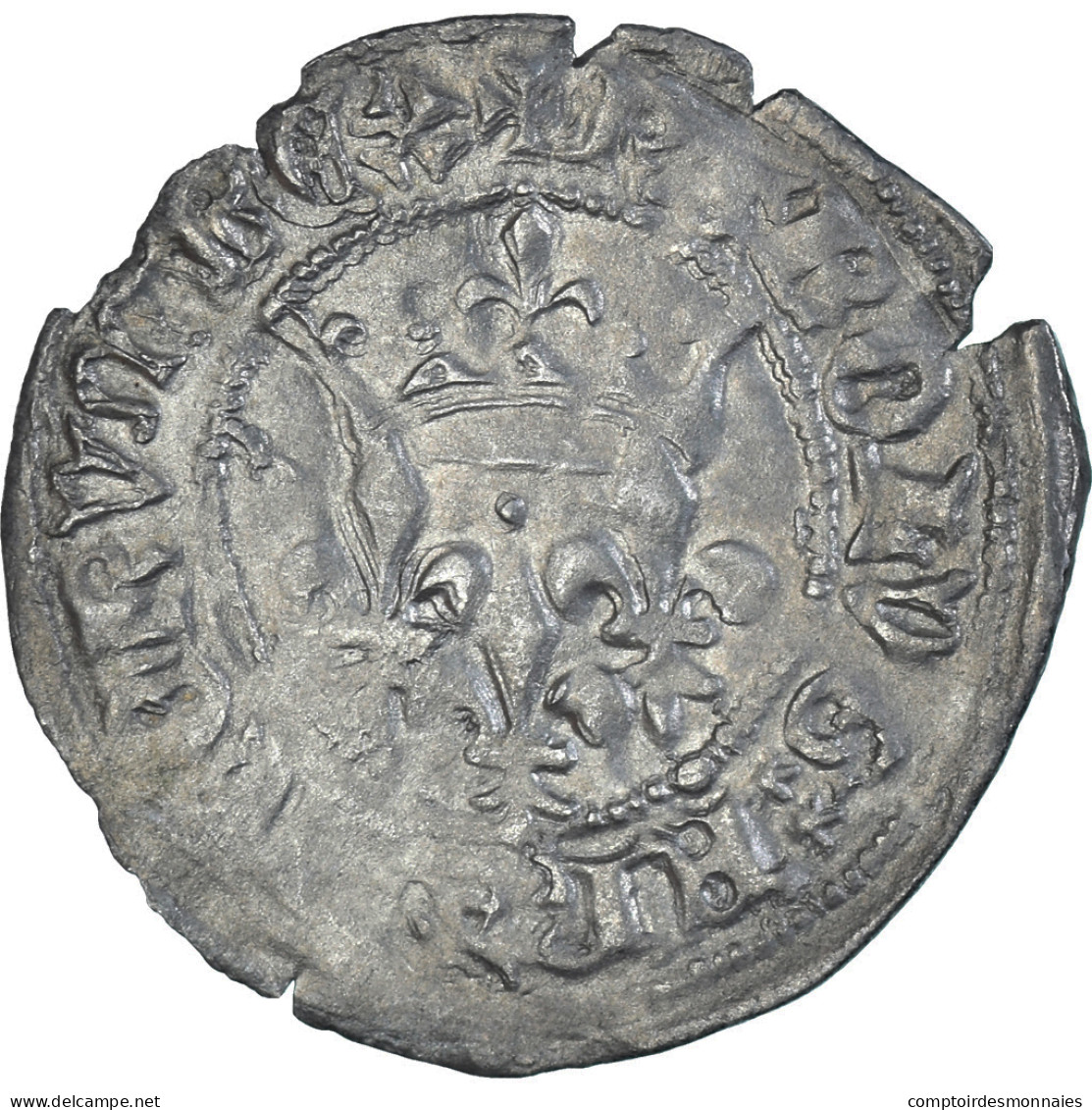 Monnaie, France, Charles VII, Blanc Dit Florette, 1422-1461, Poitiers, TTB - 1422-1461 Karl VII. Der Siegreiche