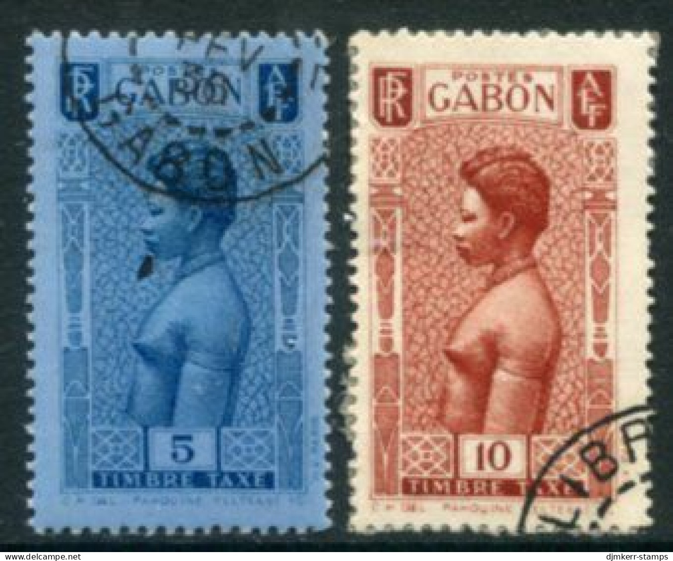 GABON 1932 Postage Due 5 And 10 C. Used.  Yv. 23-24 - Segnatasse