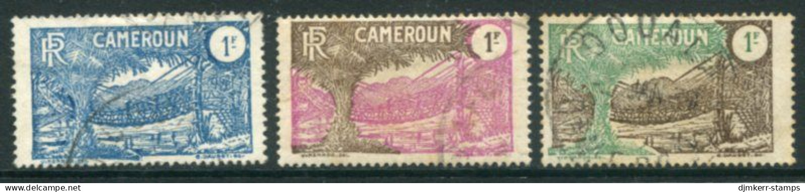 CAMEROUN 1926-29 Definitive 1 F. In Three Colours. Used.  Yv.127, 142-43, SG 97-99 - Oblitérés