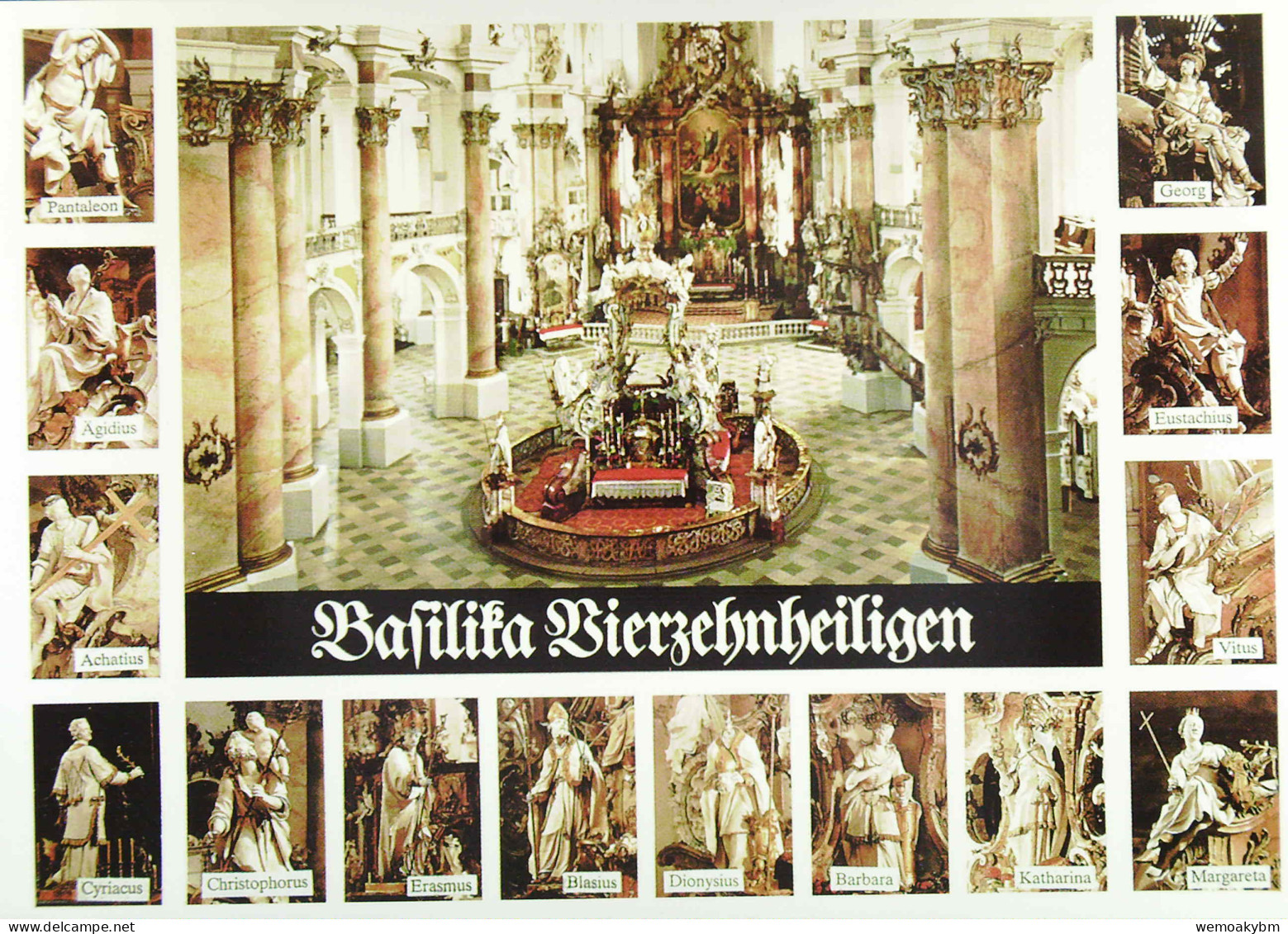 BRD: AK Von Der Basilika Vierzehnheiligeen (Innenansicht Und 14 Heiligen) Um 1970  - Lichtenfels