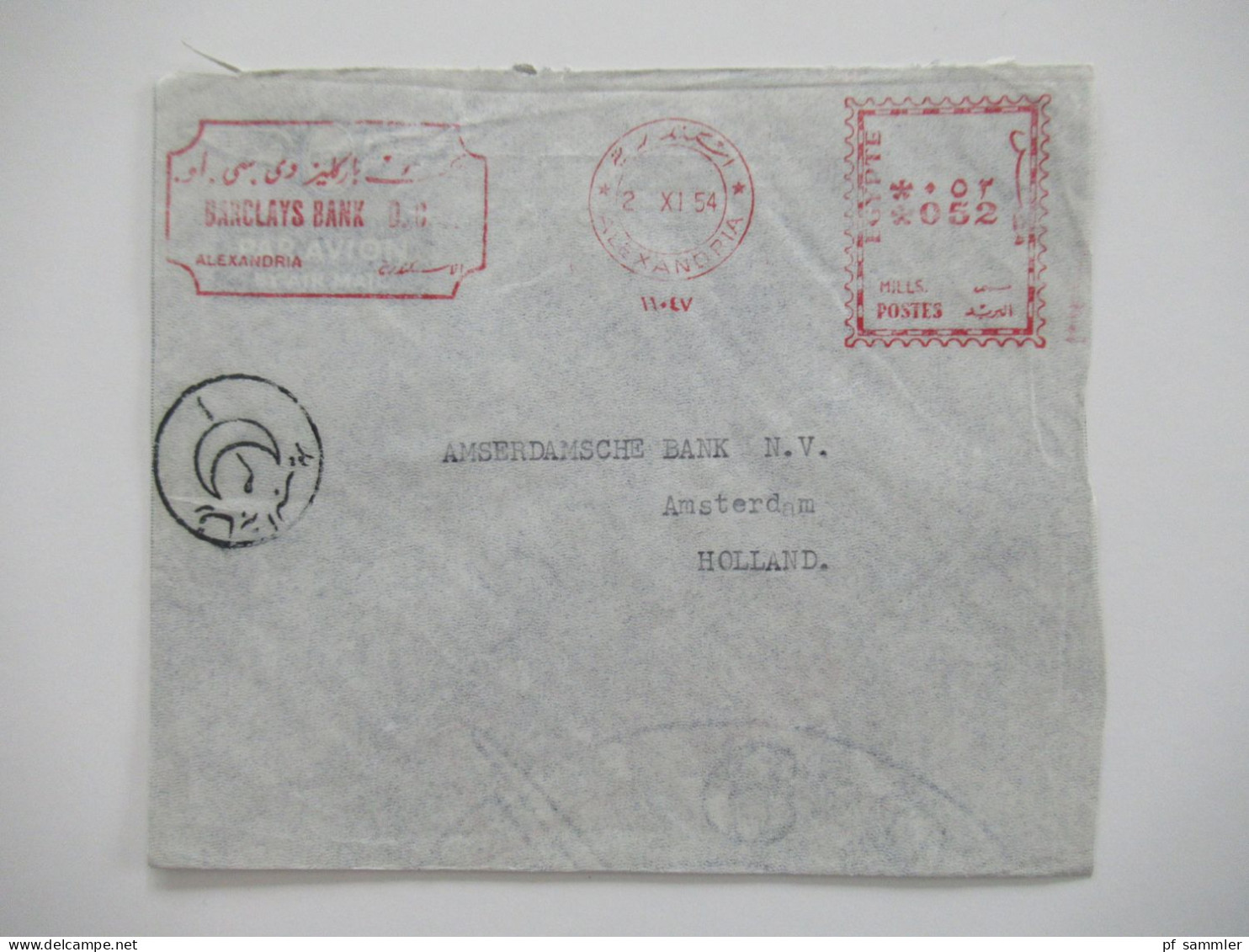 Ägypten 1950er Jahre Belegeposten 41 Belege / teils Einschreiben / Reko / viele Stempel / AFS Freistempel nach Holland