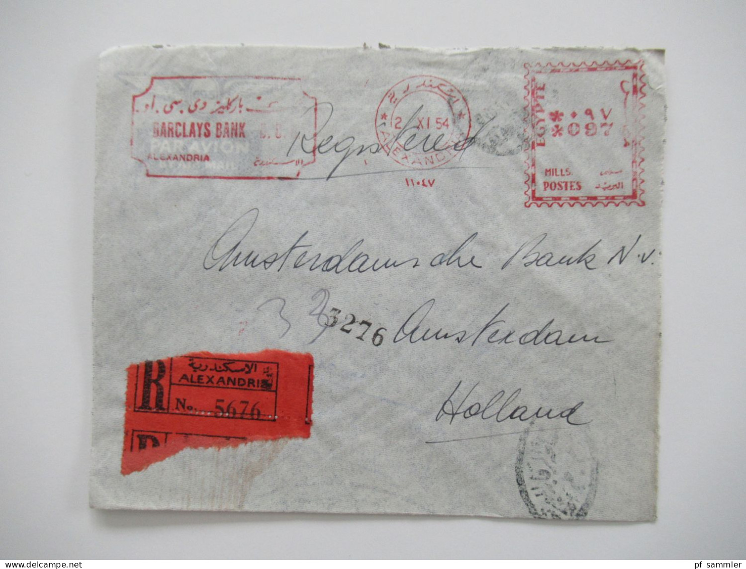 Ägypten 1950er Jahre Belegeposten 41 Belege / teils Einschreiben / Reko / viele Stempel / AFS Freistempel nach Holland