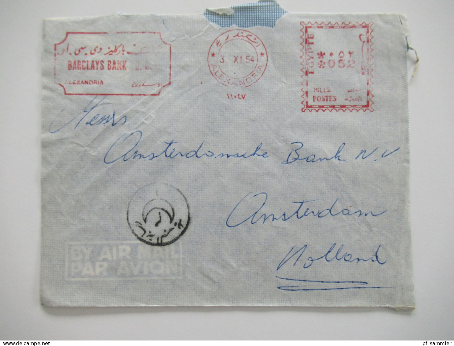 Ägypten 1950er Jahre Belegeposten 41 Belege / teils Einschreiben / Reko / viele Stempel / AFS Freistempel nach Holland