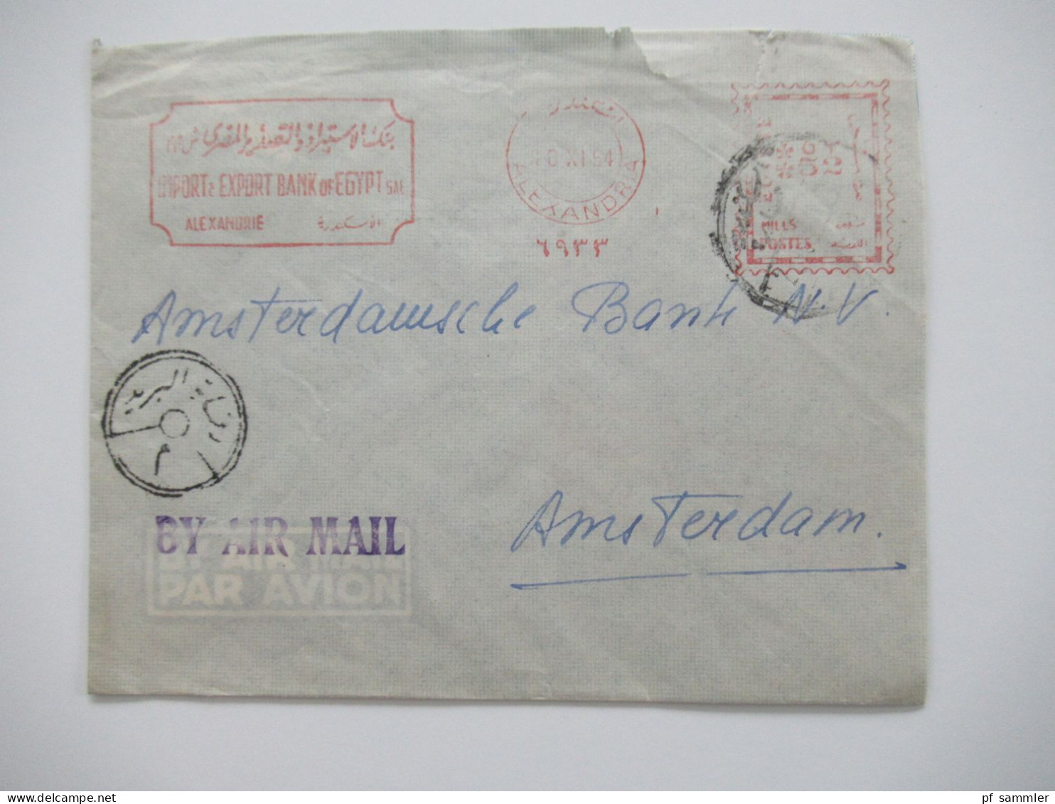 Ägypten 1950er Jahre Belegeposten 41 Belege / teils Einschreiben / Reko / viele Stempel / AFS Freistempel nach Holland