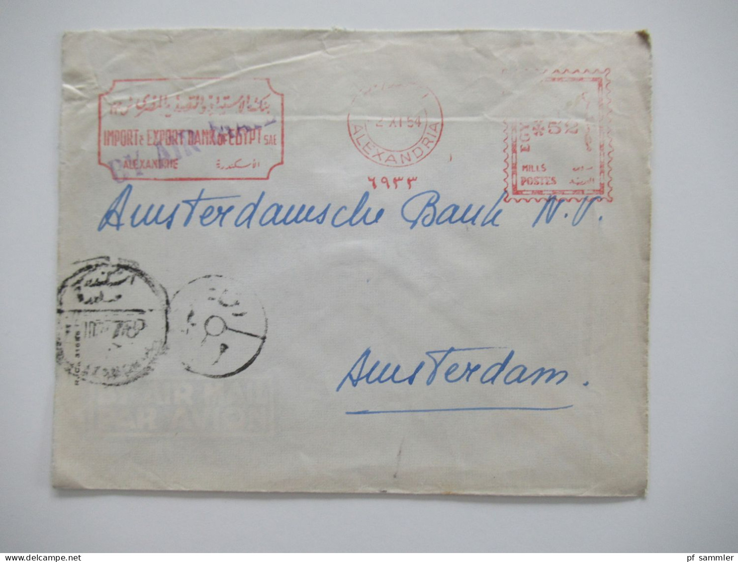 Ägypten 1950er Jahre Belegeposten 41 Belege / teils Einschreiben / Reko / viele Stempel / AFS Freistempel nach Holland