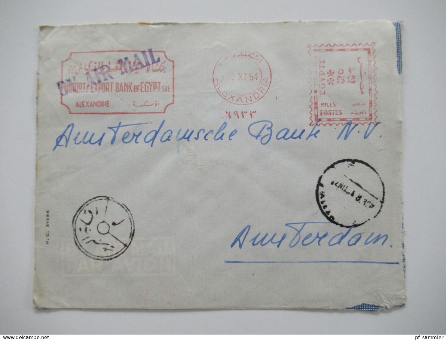 Ägypten 1950er Jahre Belegeposten 41 Belege / teils Einschreiben / Reko / viele Stempel / AFS Freistempel nach Holland