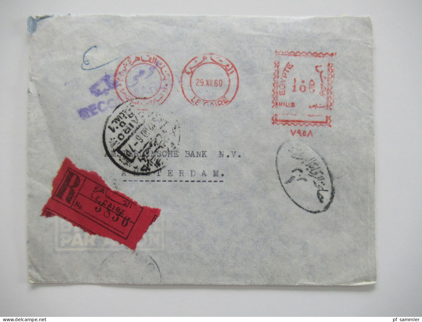 Ägypten 1950er Jahre Belegeposten 41 Belege / teils Einschreiben / Reko / viele Stempel / AFS Freistempel nach Holland