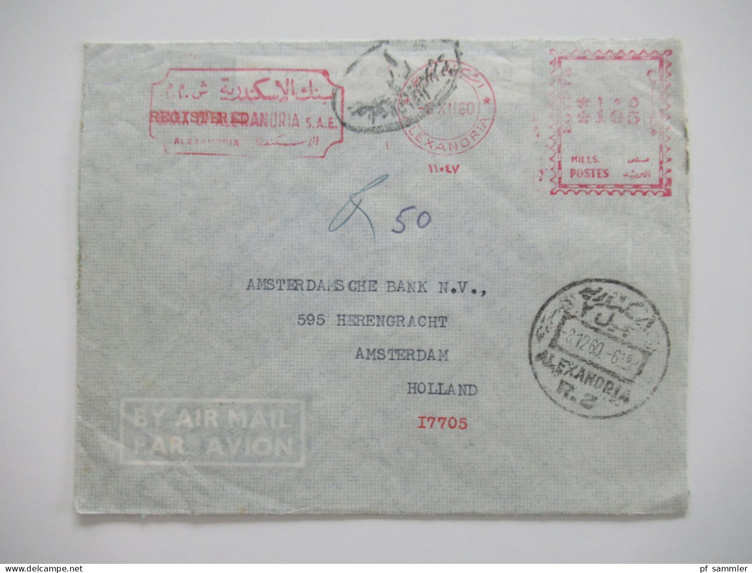 Ägypten 1950er Jahre Belegeposten 41 Belege / teils Einschreiben / Reko / viele Stempel / AFS Freistempel nach Holland