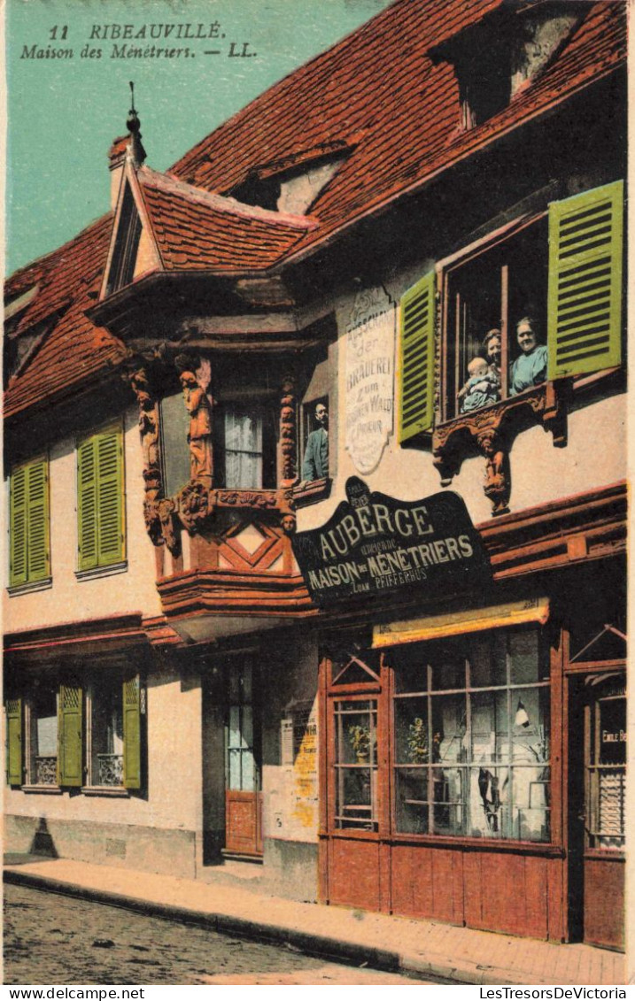 France - Ribeauvillé - Maison Des Ménétriers - Auberge - LL - Animé Et Colorisé - Carte Postale Ancienne - Ribeauvillé