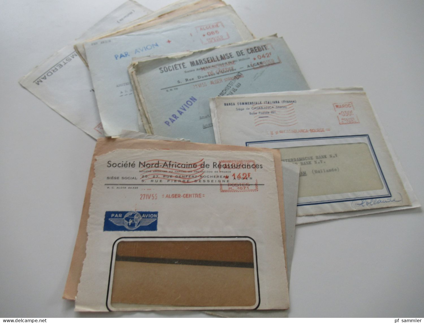 Algerien 1950 / 60er Jahre Belegeposten 50 VS (Vorderseiten) / Viele Stempel / AFS Freistempel Nach Holland - Colecciones (sin álbumes)