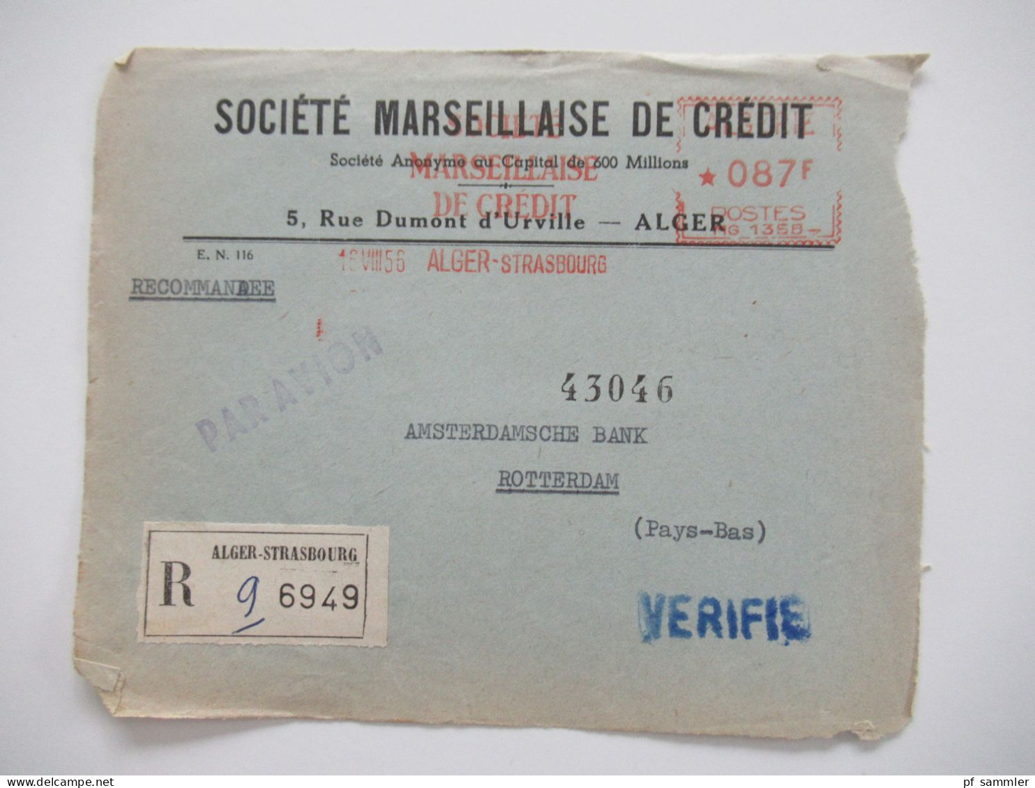 Algerien 1950 / 60er Jahre Belegeposten 50 VS (Vorderseiten) / viele Stempel / AFS Freistempel nach Holland