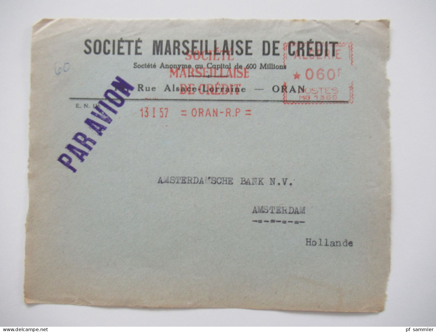 Algerien 1950 / 60er Jahre Belegeposten 50 VS (Vorderseiten) / viele Stempel / AFS Freistempel nach Holland