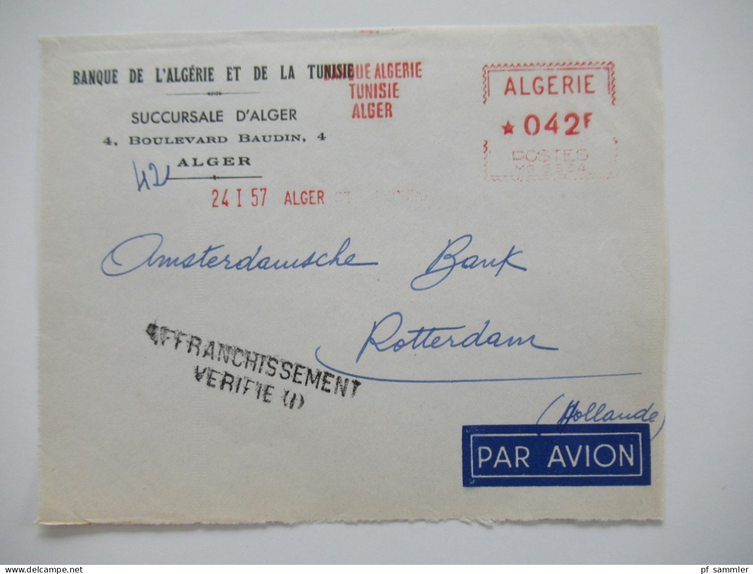 Algerien 1950 / 60er Jahre Belegeposten 50 VS (Vorderseiten) / viele Stempel / AFS Freistempel nach Holland