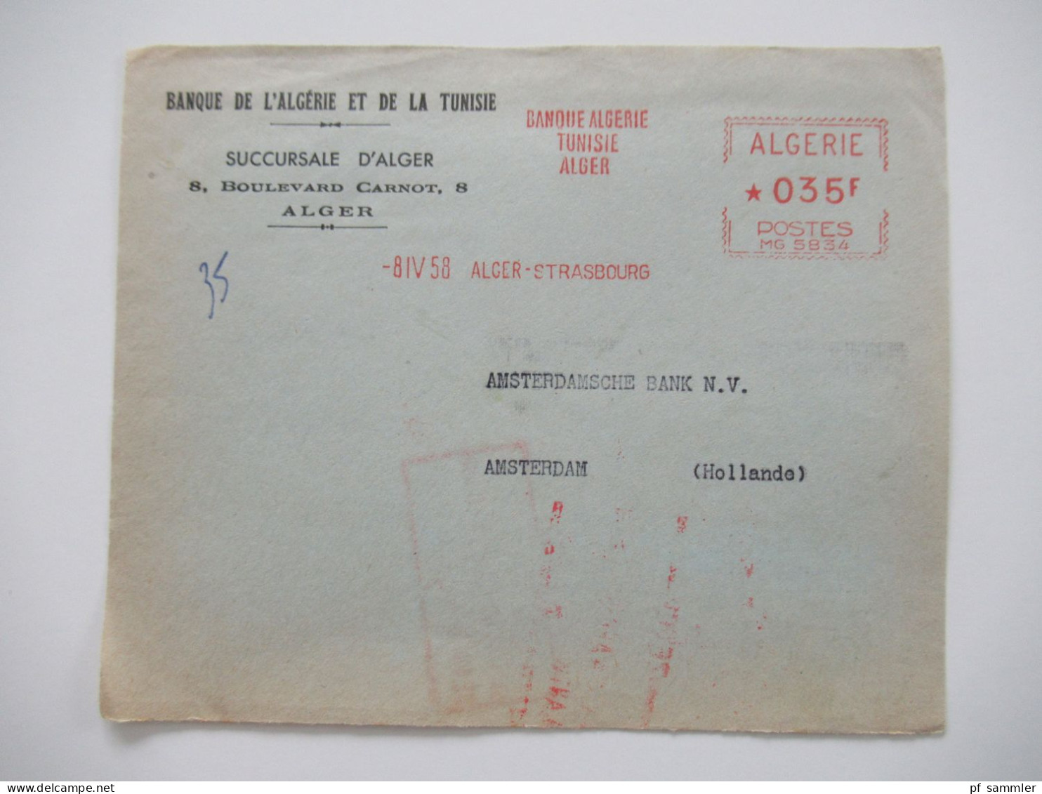 Algerien 1950 / 60er Jahre Belegeposten 50 VS (Vorderseiten) / viele Stempel / AFS Freistempel nach Holland