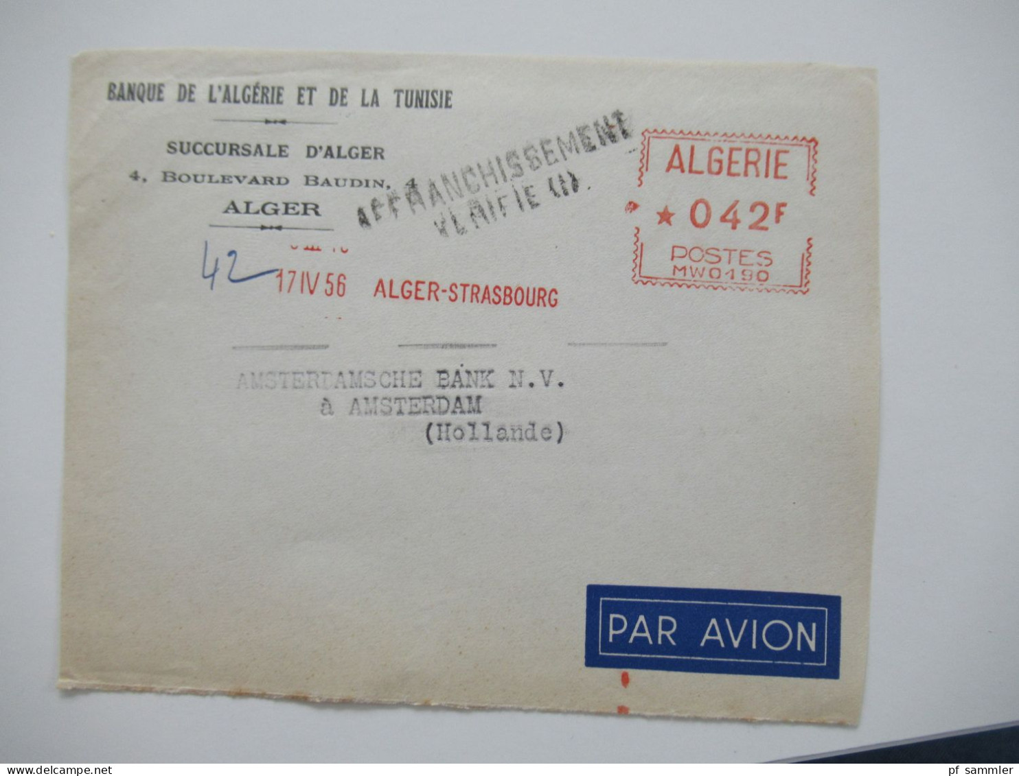 Algerien 1950 / 60er Jahre Belegeposten 50 VS (Vorderseiten) / viele Stempel / AFS Freistempel nach Holland