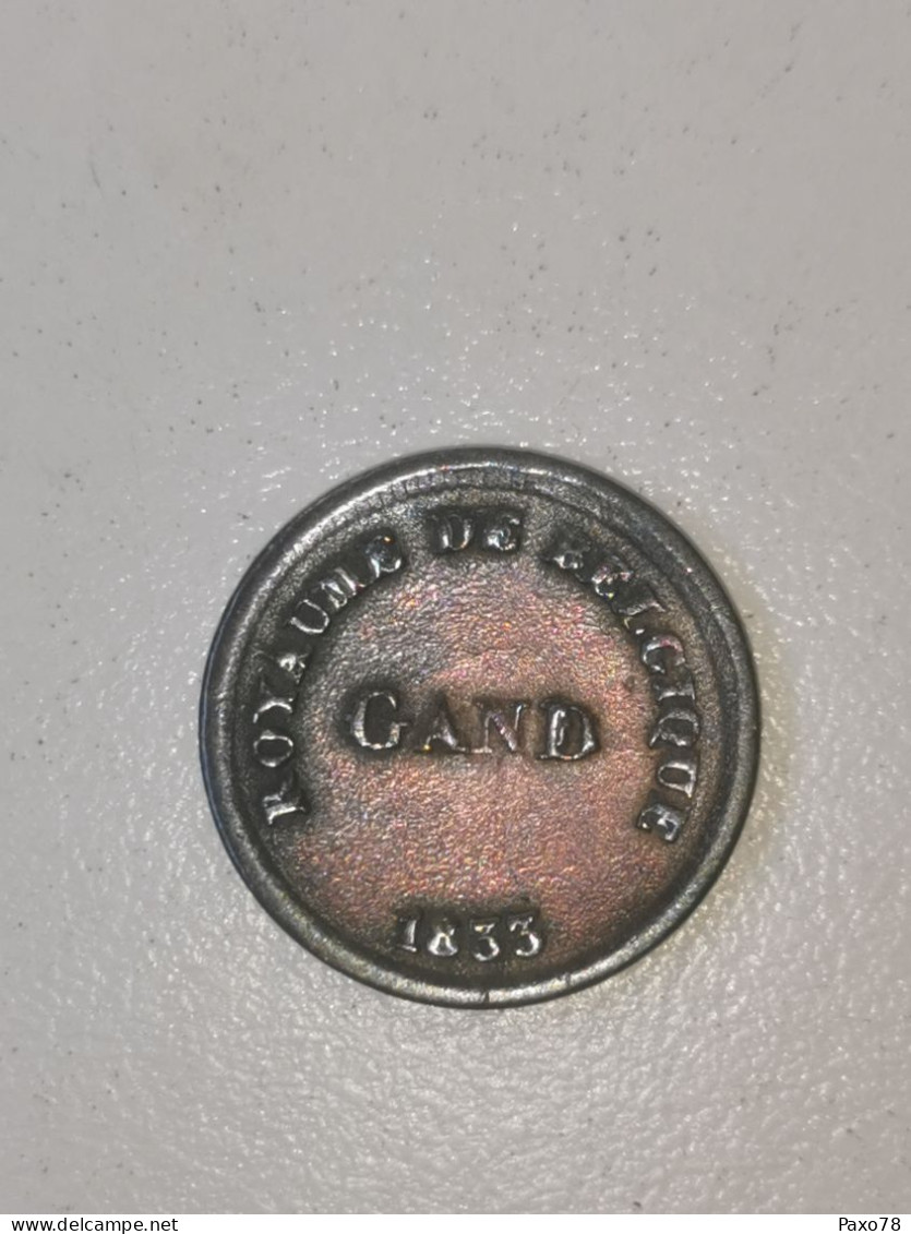 Jeton Belgique, 1 Centime Prison De Gand 1833 - Andere & Zonder Classificatie