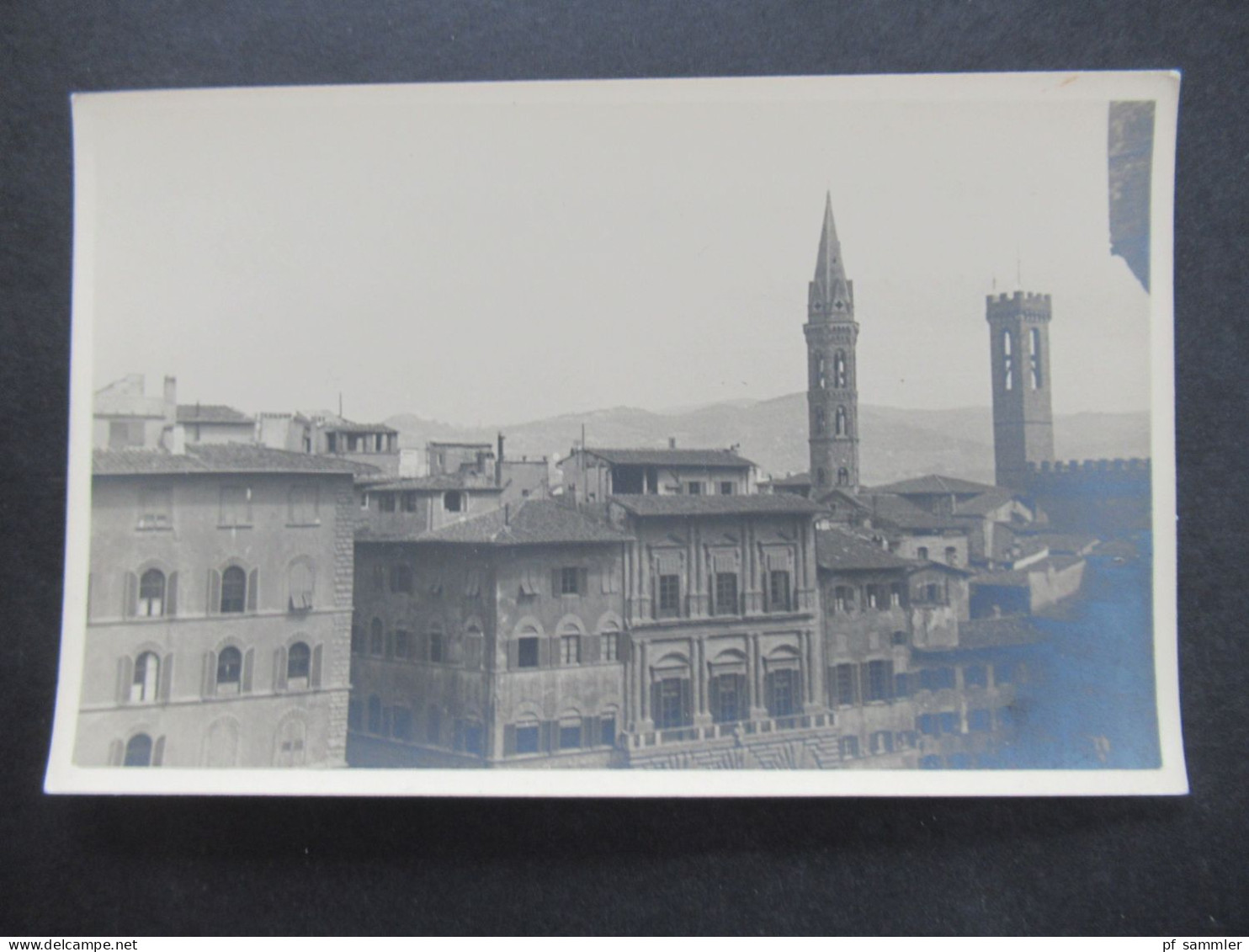 3x Echtfoto (13,5 x 8,5cm) ca. 1930er Jahre Palazzo Vecchio in Florenz / Museum / Blick vom Loggiadach