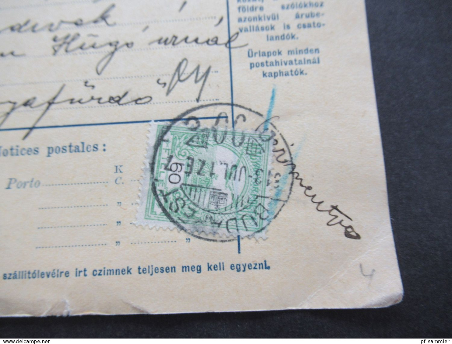 Ungarn 1913 4x Paketkarte ab Budapest nach Stubnya Fürdo mit vielen Stempeln und Vermerken!!